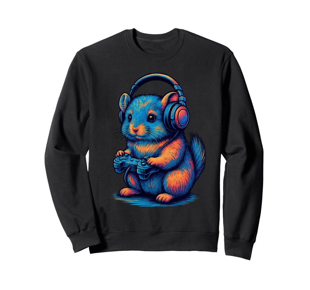 Chinchilla Gamer Gaming Pet Lover Sweatshirt - Unique Graphic for Adults - T-Shirt, Sweatshirt, Hoodie