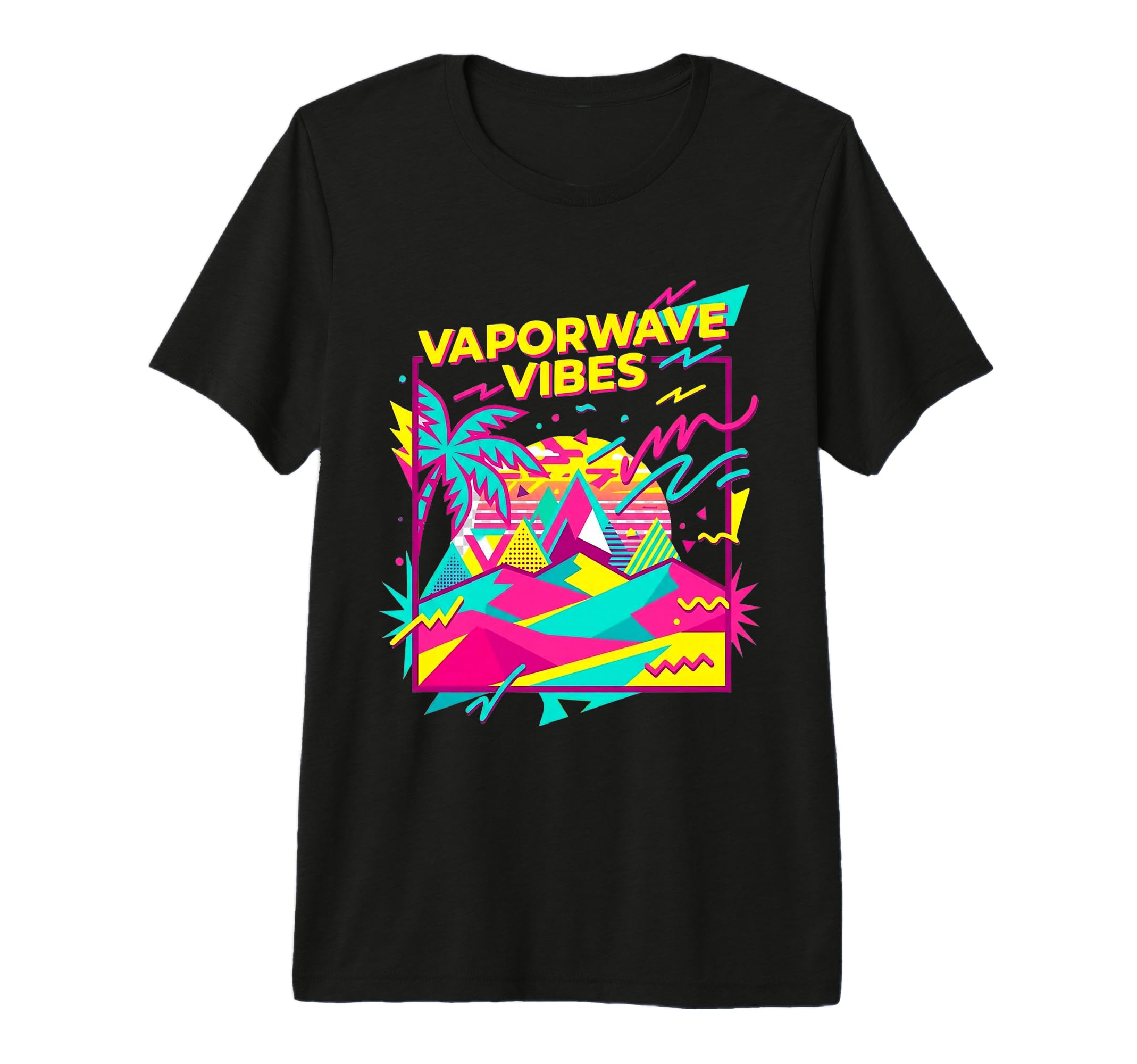 Vaporwave Vibes 1980S Memphis Geometric T-Shirt - Aesthetic Graphic Unisex - T-Shirt, Sweatshirt, Hoodie