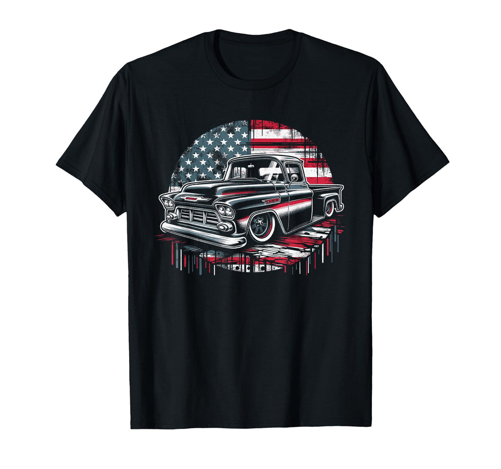 1950S 3100 Truck American Flag T-Shirt - Trendy Graphic for Adults - T-Shirt, Sweatshirt, Hoodie