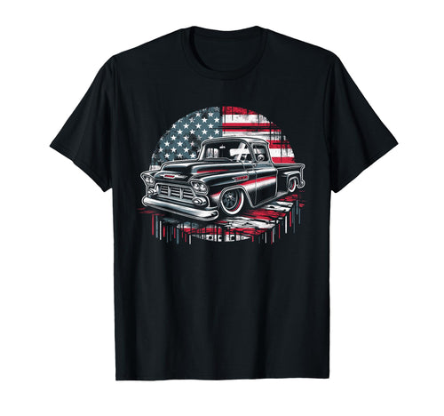 1950S 3100 Truck American Flag T-Shirt - Trendy Graphic for Adults - T-Shirt, Sweatshirt, Hoodie