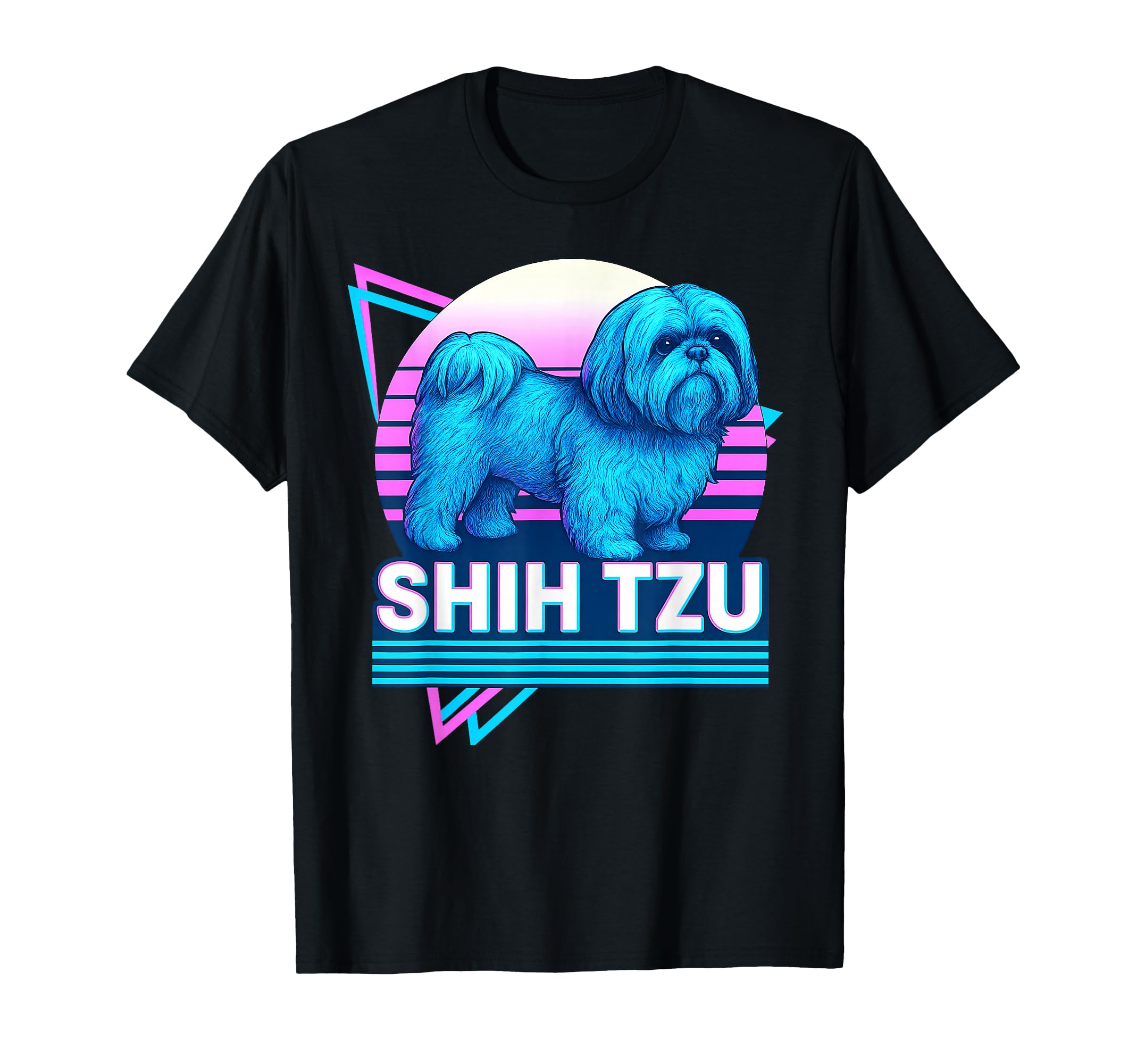 Shih Tzu Synthwave Aesthetic Dog Lover T-Shirt - Trendy Graphic Men Women - T-Shirt, Sweatshirt, Hoodie