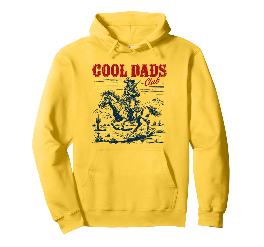 Dads Club Western Fathers Day Cowboy Dad Hoodie - Graphic Print Men Women - T-Shirt, Sweatshirt, Hoodie