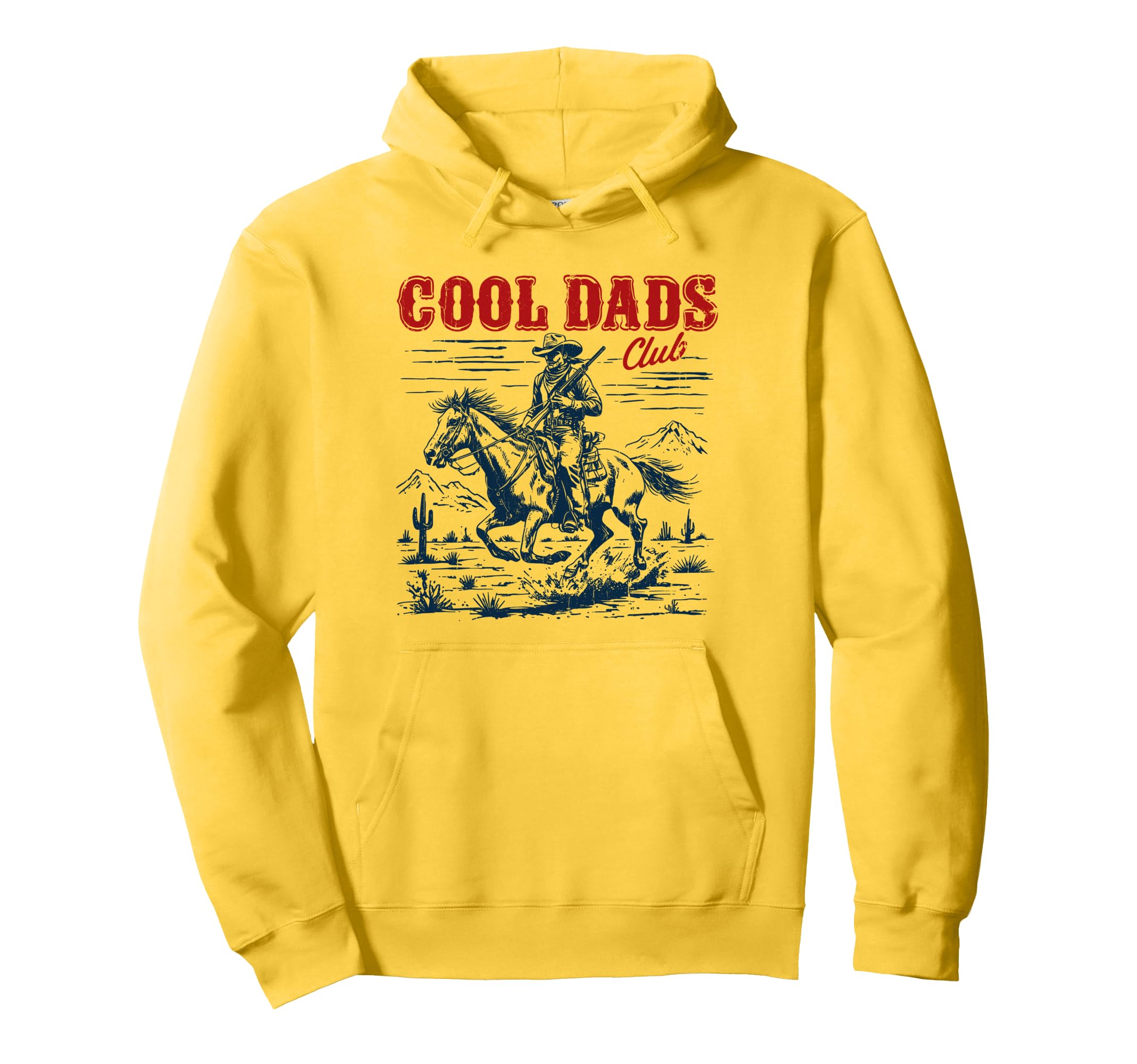 Dads Club Western Fathers Day Cowboy Dad Hoodie - Graphic Print Men Women - T-Shirt, Sweatshirt, Hoodie