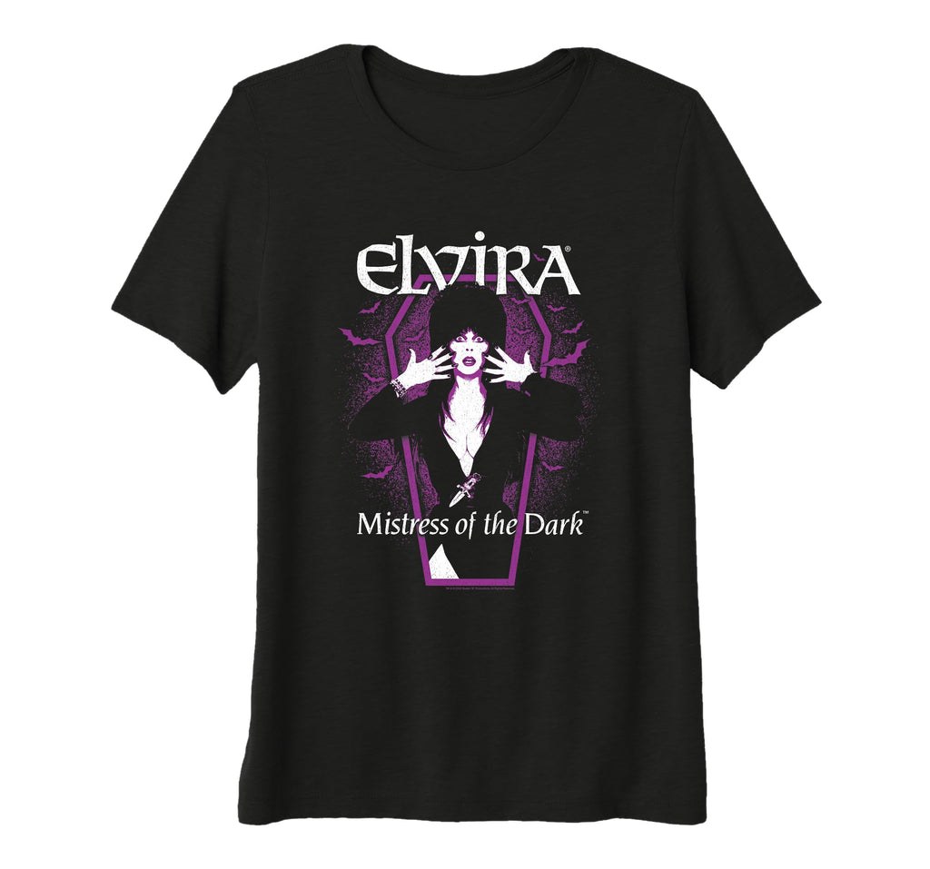 Elvira Mistress Dark Purple Bats And T-Shirt - Custom Art Print Unisex - T-Shirt, Sweatshirt, Hoodie