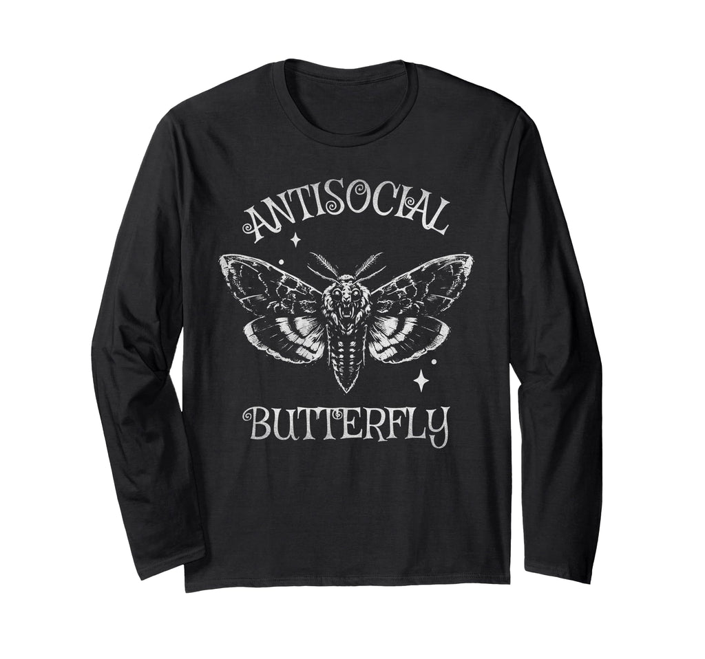 Antisocial Butterfly Funny Goth T-Shirt - Trendy Graphic for Adults - T-Shirt, Sweatshirt, Hoodie