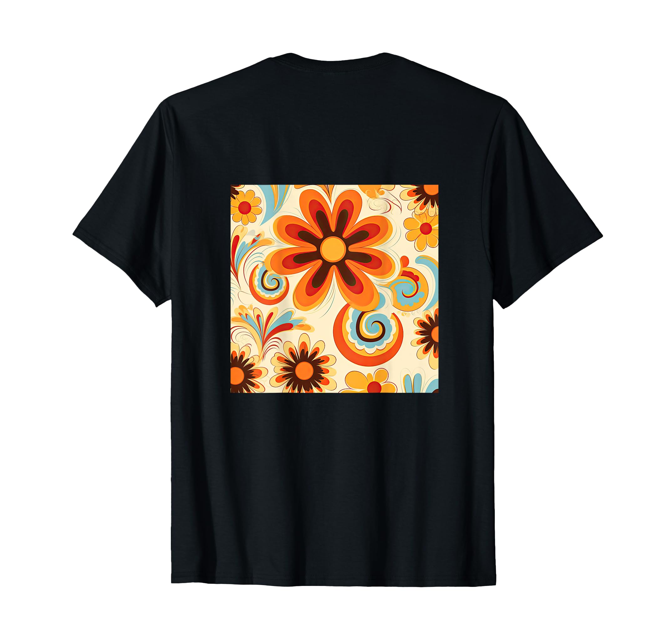 70S Wallpaper Flowers Floral Pattern T-Shirt - Novelty Apparel Unisex - T-Shirt, Sweatshirt, Hoodie