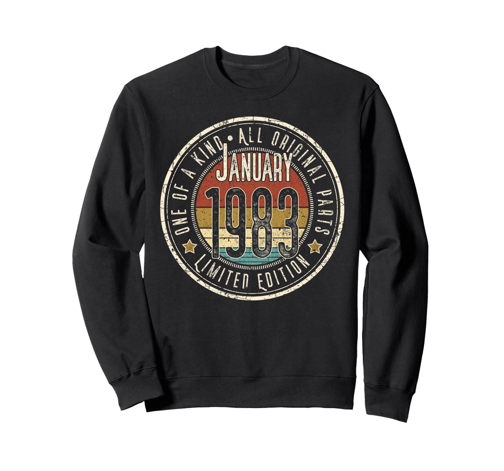 43Rd Birthday January 1983 Sweatshirt - Unique Graphic Unisex - T-Shirt, Sweatshirt, Hoodie