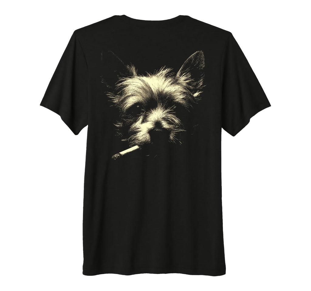 Yorkshire Terrier Smoking T-Shirt - Fun Novelty Design for Adults - T-Shirt, Sweatshirt, Hoodie
