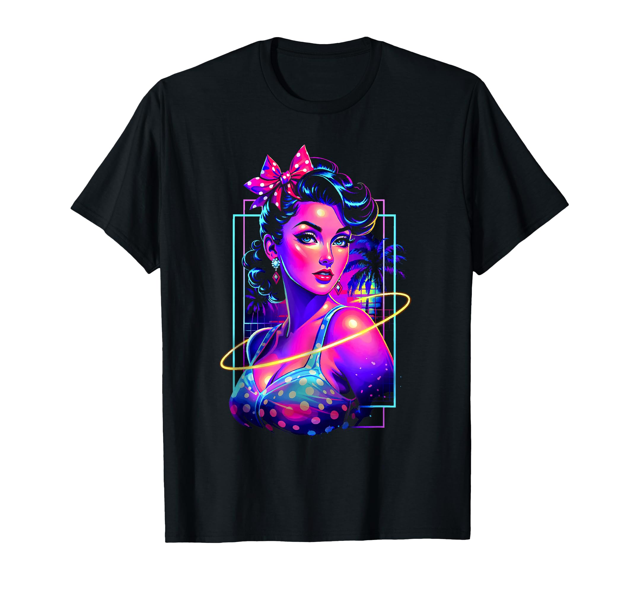 Hot Pinup Pop Art 50S Punk Vaporwave T-Shirt - Custom Art Print Men Women - T-Shirt, Sweatshirt, Hoodie