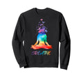 Yoga Lotus Pose Mandala Breathe Sweatshirt - Trendy Graphic Unisex - T-Shirt, Sweatshirt, Hoodie