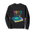 50Th Birthday 1973 Vinyl Record Player Sweatshirt - Novelty Apparel Unisex - T-Shirt, Sweatshirt, Hoodie