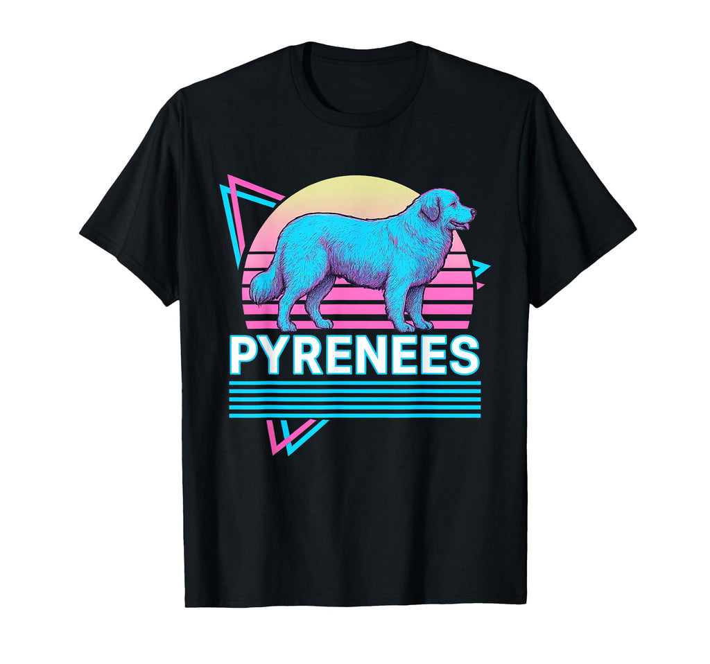 Great Pyrenees Synthwave Aesthetic Dog T-Shirt - Novelty Apparel Men Women - T-Shirt, Sweatshirt, Hoodie
