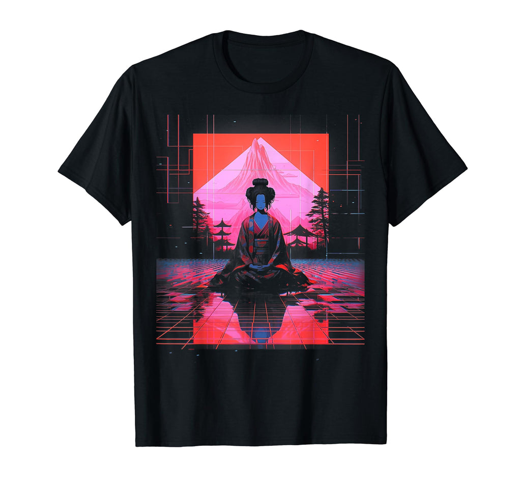 Vaporwave Geisha 80S Synthwave 20 T-Shirt - Graphic Print for Adults - T-Shirt, Sweatshirt, Hoodie