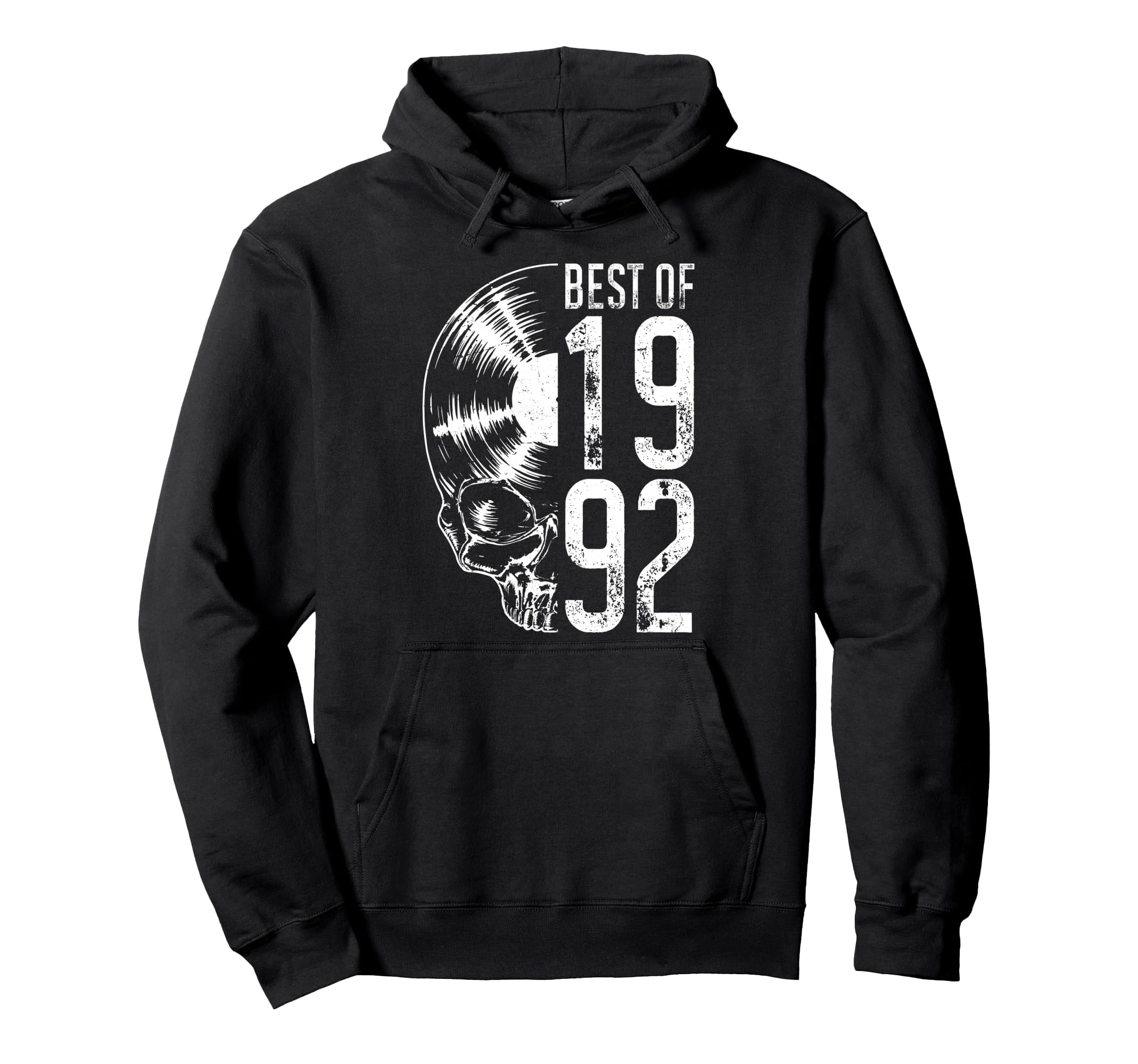 Best 1992 Vinyl Record Lover Gothic Skull Hoodie - Novelty Apparel Unisex - T-Shirt, Sweatshirt, Hoodie