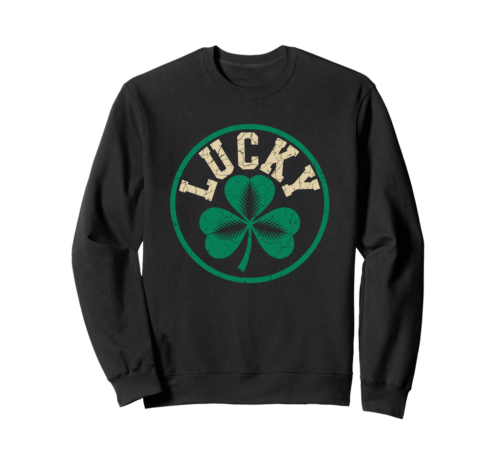 Lucky Four Leaf Clover St Patricks Sweatshirt - Novelty Apparel for Adults - T-Shirt, Sweatshirt, Hoodie
