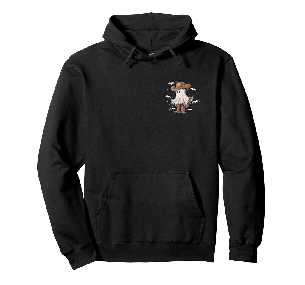 Boot Scootin Spooky Western Ghost Hoodie - Fun Novelty Design for Adults - T-Shirt, Sweatshirt, Hoodie
