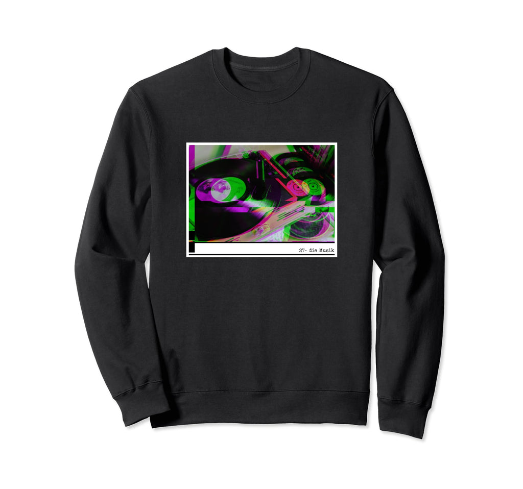 Music Records Vinyl Record Player Sweatshirt - Custom Art Print for Adults - T-Shirt, Sweatshirt, Hoodie