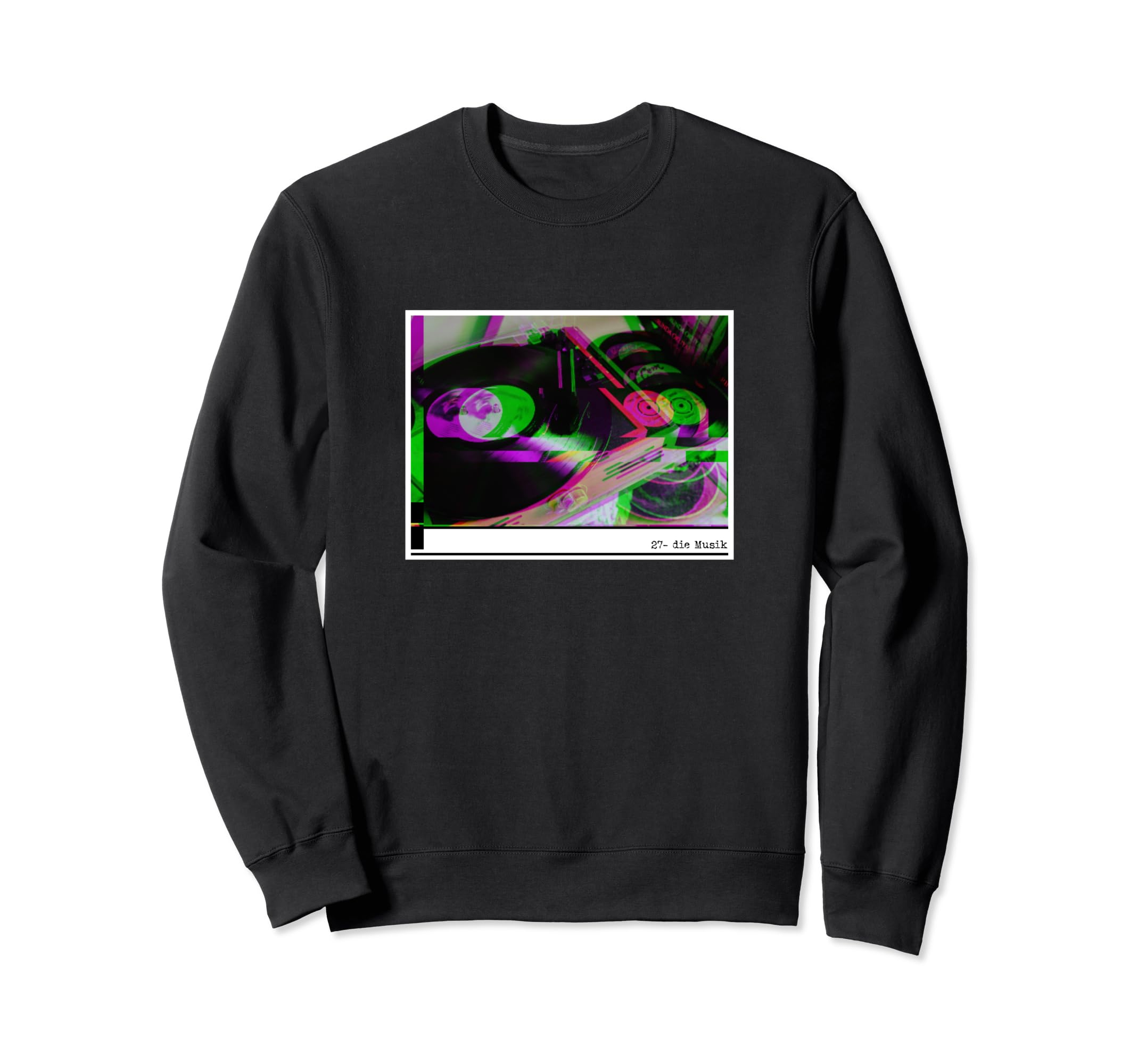 Music Records Vinyl Record Player Sweatshirt - Custom Art Print for Adults - T-Shirt, Sweatshirt, Hoodie