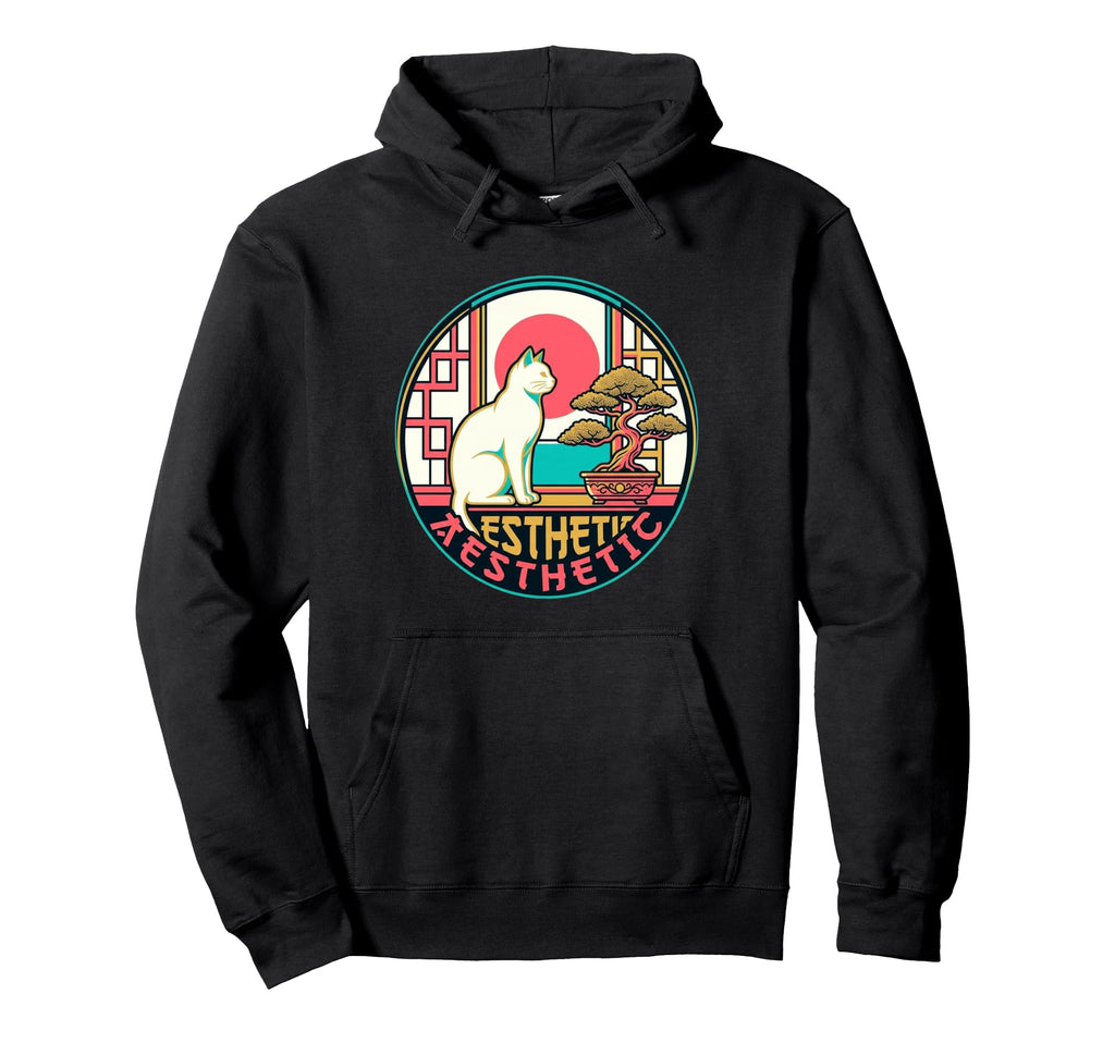 Aesthetic Lofi Cat Window Ukiyo E Art Hoodie - Trendy Graphic Men Women - T-Shirt, Sweatshirt, Hoodie