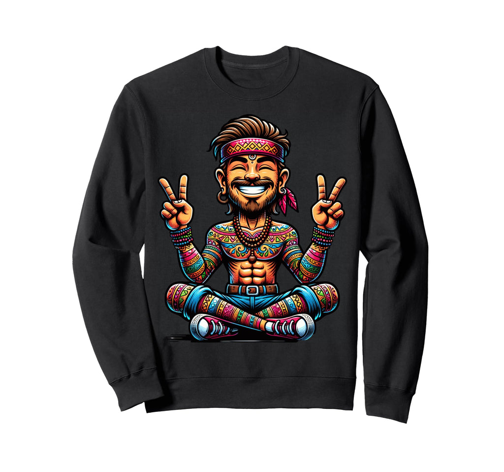 Peace And Love Gesture Colorful Sweatshirt - Aesthetic Graphic Men Women - T-Shirt, Sweatshirt, Hoodie
