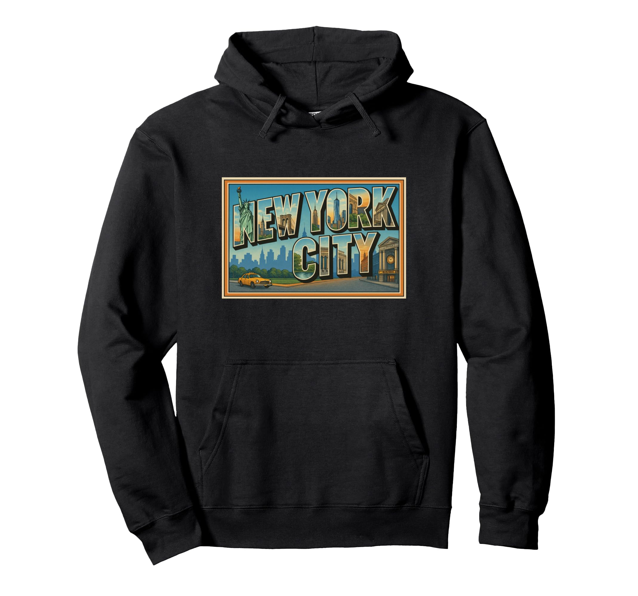 New York 50S Travel Souvenir Art Hoodie - Custom Art Print Unisex - T-Shirt, Sweatshirt, Hoodie