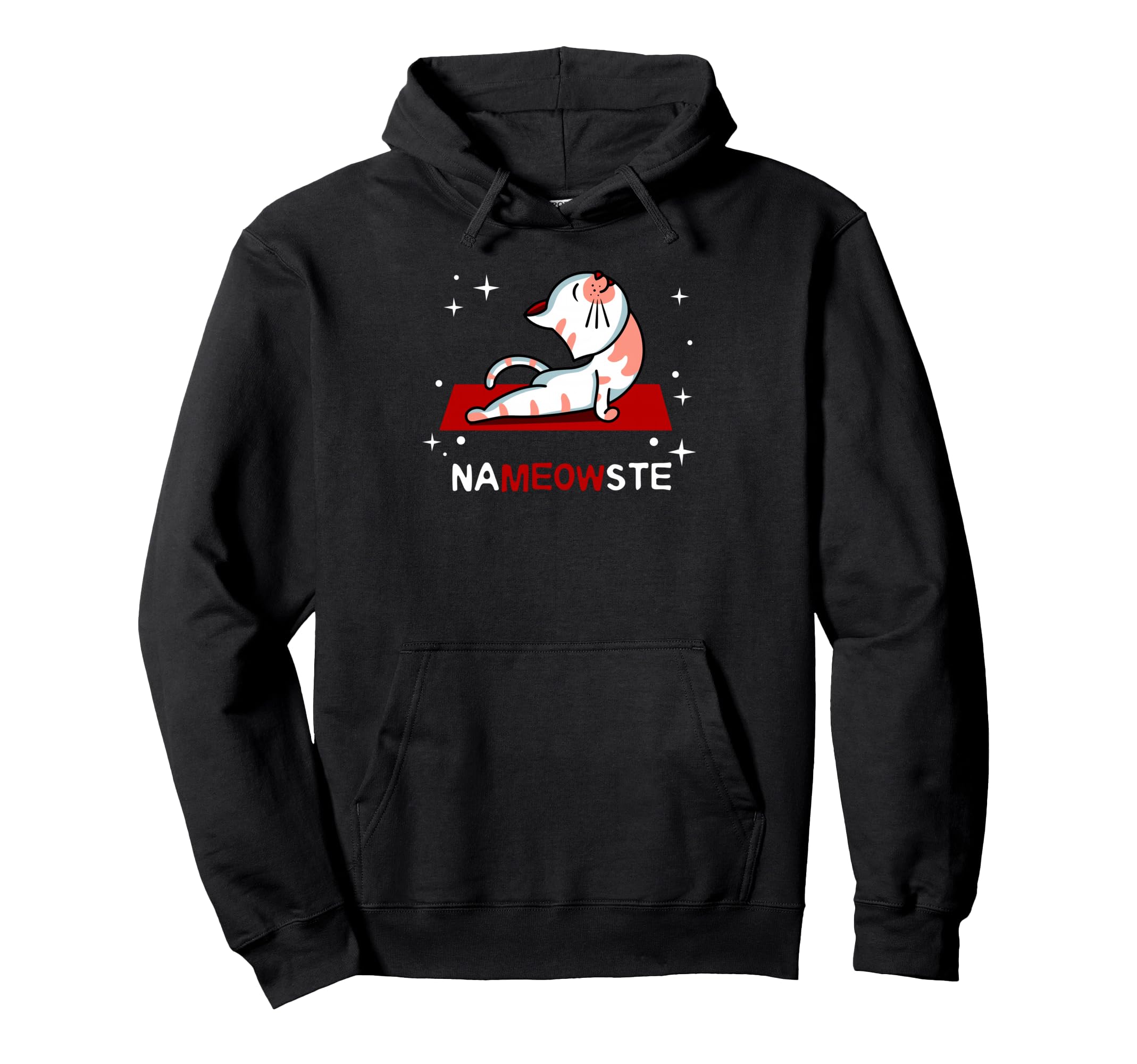 Funny Nameowste Cats Yoga Meditation Hoodie - Minimalist Print Men Women - T-Shirt, Sweatshirt, Hoodie