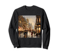 Victorian Street Shopping Scene Sweatshirt - Custom Art Print for Adults - T-Shirt, Sweatshirt, Hoodie