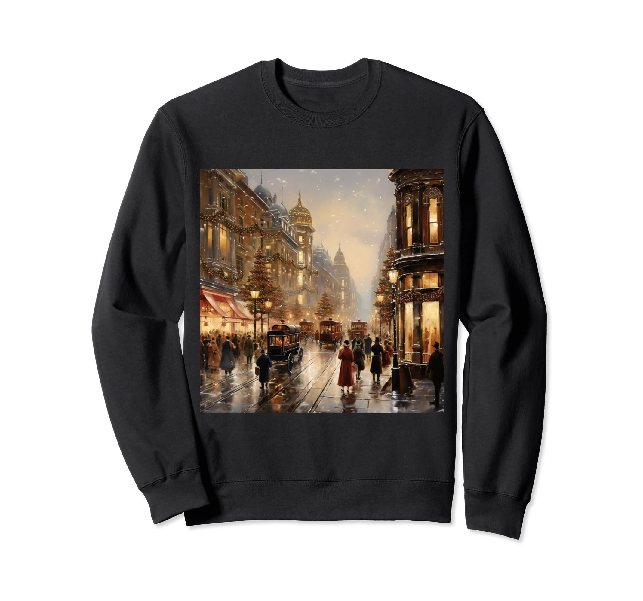 Victorian Street Shopping Scene Sweatshirt - Custom Art Print for Adults - T-Shirt, Sweatshirt, Hoodie