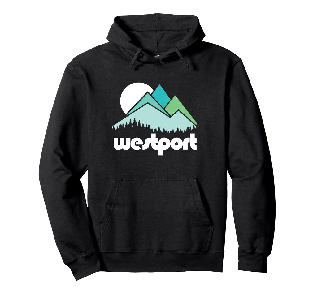 Westport Wa Minimalist Mountains Hoodie - Novelty Apparel Unisex - T-Shirt, Sweatshirt, Hoodie