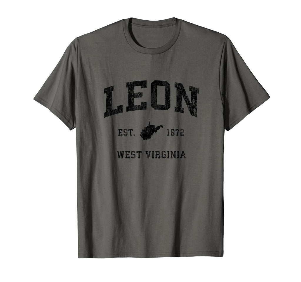Leon West Virginia Wv Athletic Black T-Shirt - Custom Art Print Men Women - T-Shirt, Sweatshirt, Hoodie
