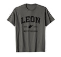 Leon West Virginia Wv Athletic Black T-Shirt - Custom Art Print Men Women - T-Shirt, Sweatshirt, Hoodie