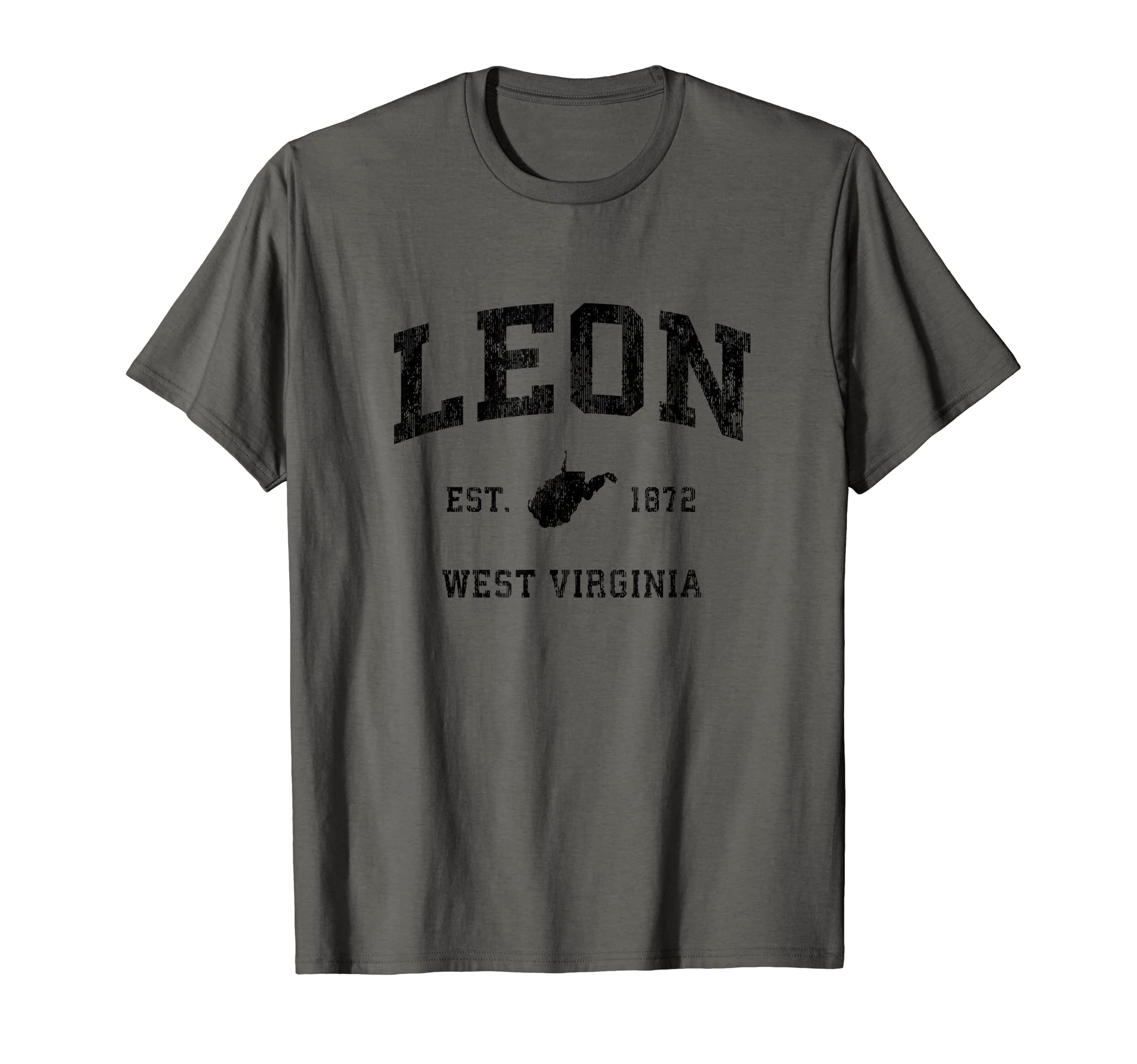 Leon West Virginia Wv Athletic Black T-Shirt - Custom Art Print Men Women - T-Shirt, Sweatshirt, Hoodie