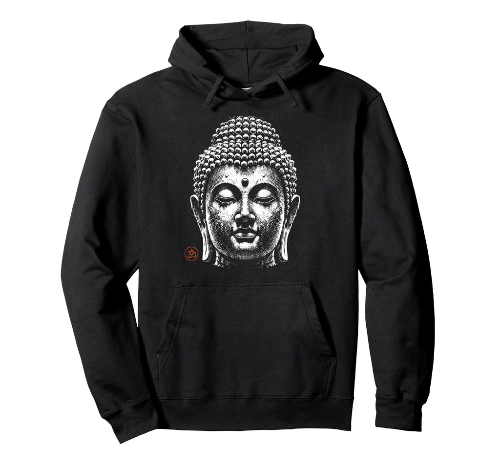 Buddha Head Minimalist Spiritual Hoodie - Fun Novelty Design Men Women - T-Shirt, Sweatshirt, Hoodie