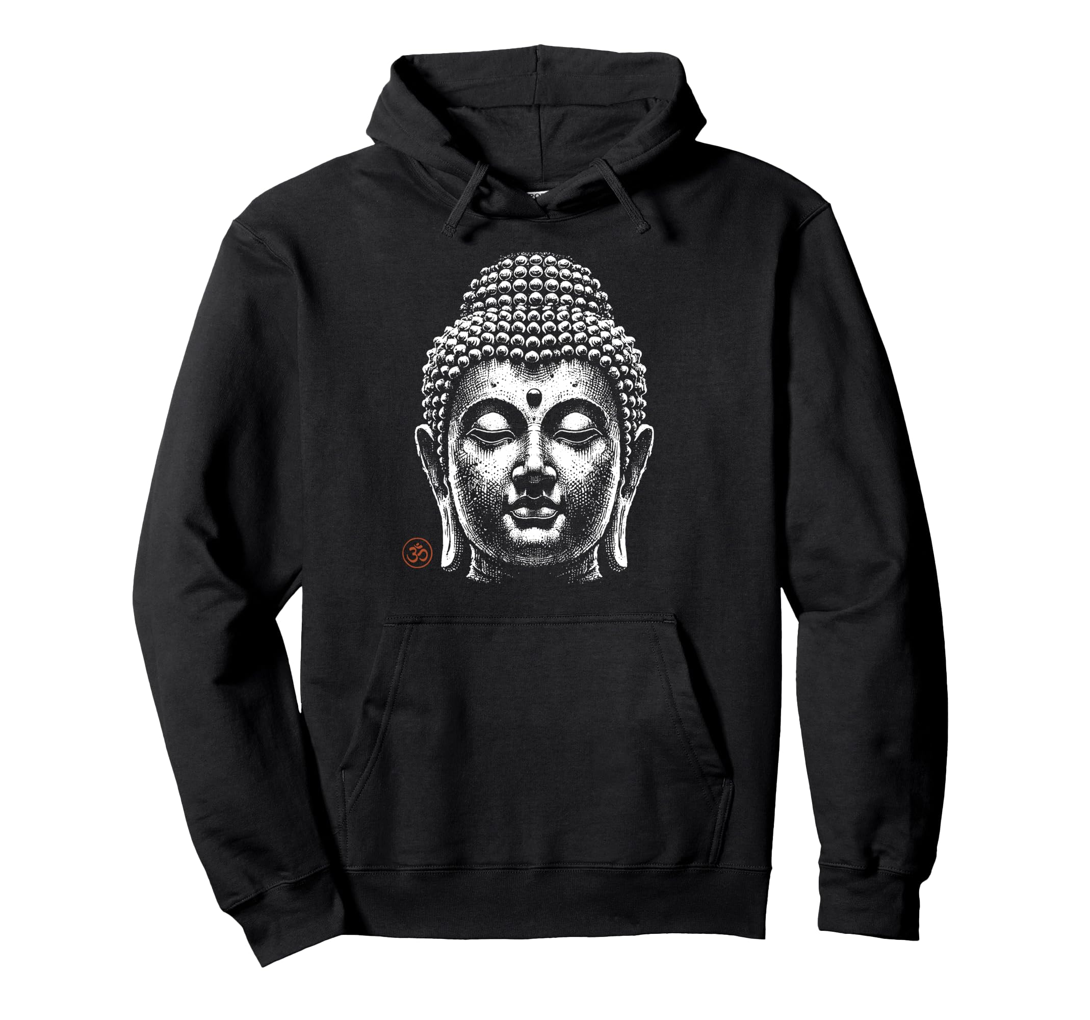 Buddha Head Minimalist Spiritual Hoodie - Fun Novelty Design Men Women - T-Shirt, Sweatshirt, Hoodie