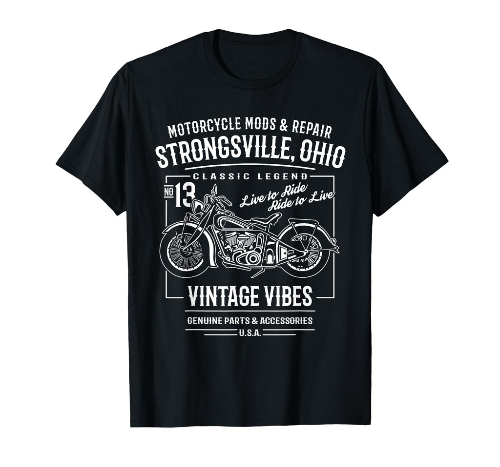 Strongsville Oh Usa Motorcycle T-Shirt - Custom Art Print Men Women - T-Shirt, Sweatshirt, Hoodie