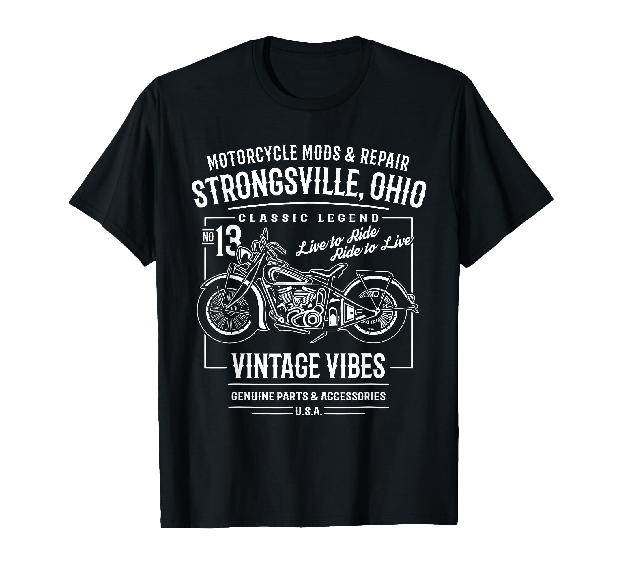 Strongsville Oh Usa Motorcycle T-Shirt - Custom Art Print Men Women - T-Shirt, Sweatshirt, Hoodie