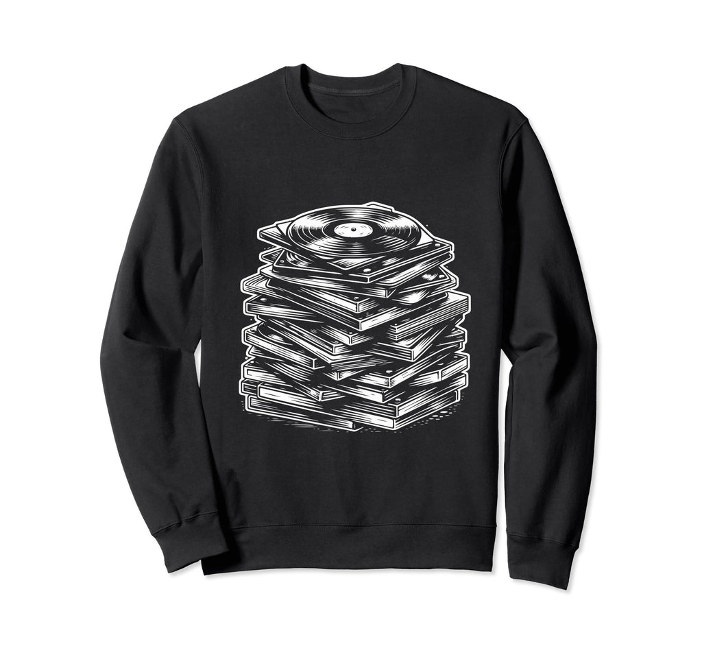 Vinyl Collecting Record Player Sweatshirt - Minimalist Print for Adults - T-Shirt, Sweatshirt, Hoodie