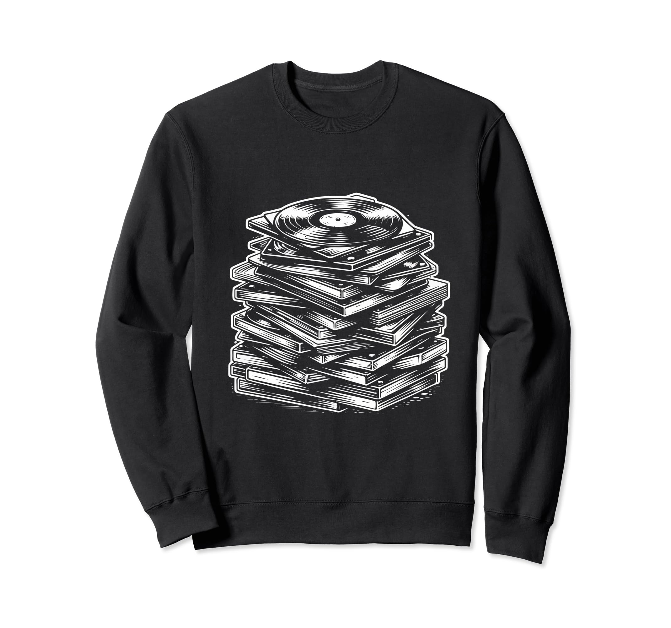 Vinyl Collecting Record Player Sweatshirt - Minimalist Print for Adults - T-Shirt, Sweatshirt, Hoodie