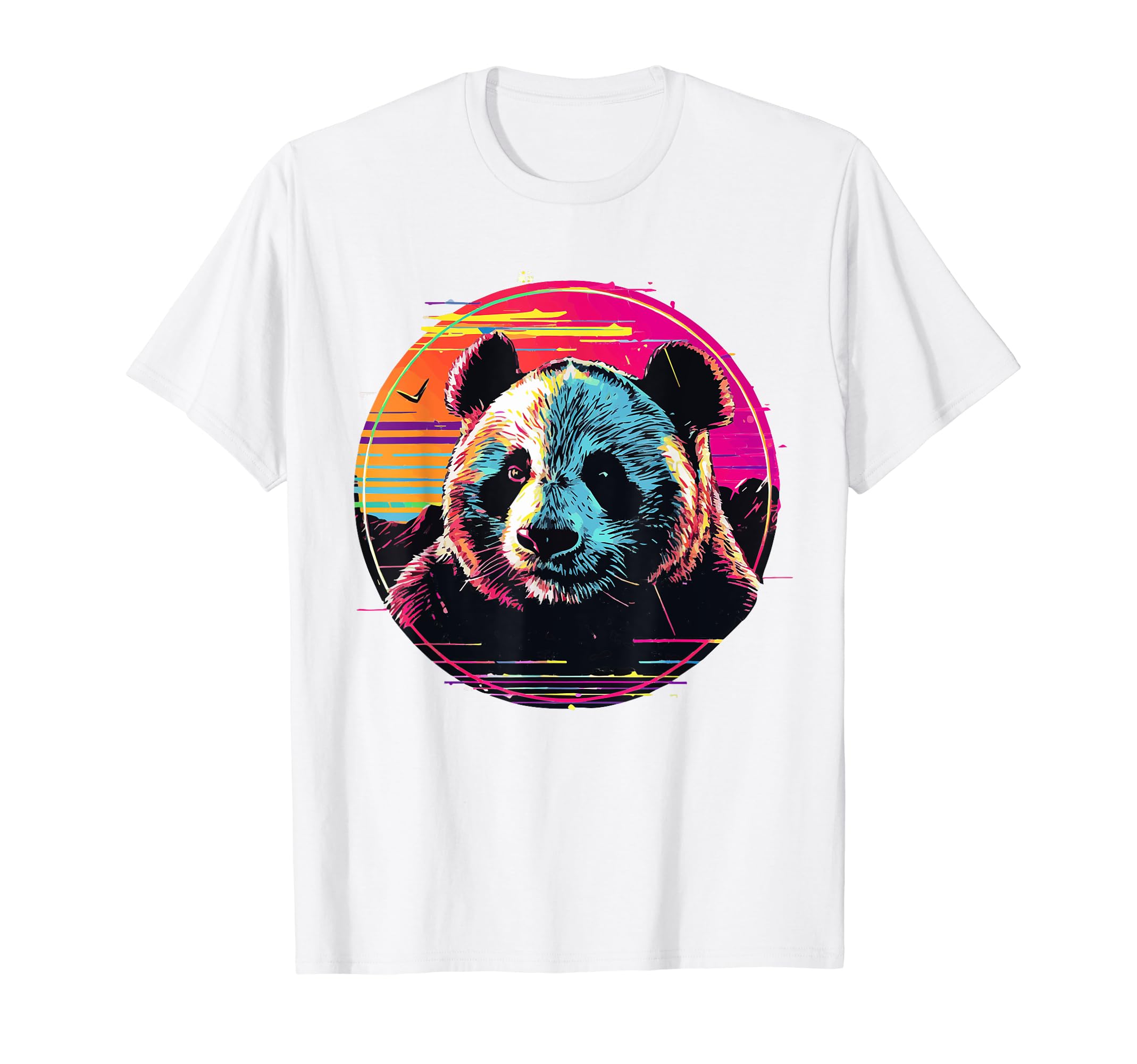 Giant Panda 80S Synthwave Africa T-Shirt - Custom Art Print Men Women - T-Shirt, Sweatshirt, Hoodie