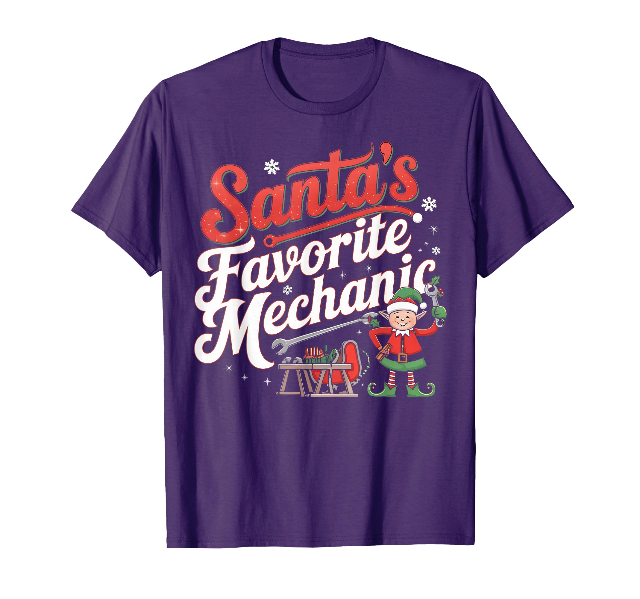 Santas Favorite Mechanic Funny Car T-Shirt - Novelty Apparel Men Women - T-Shirt, Sweatshirt, Hoodie
