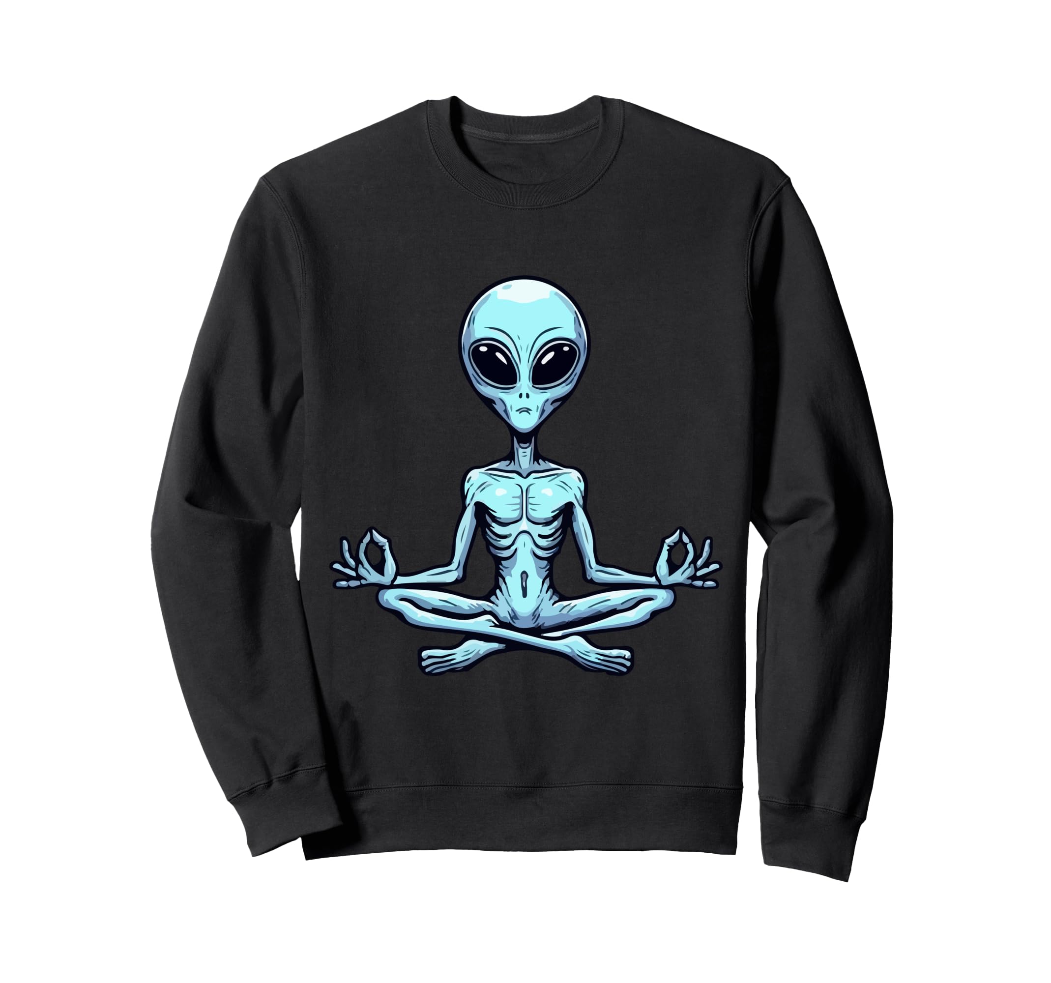 Meditation Alien Yoga Pose Relaxing Sweatshirt - Unique Graphic for Adults - T-Shirt, Sweatshirt, Hoodie