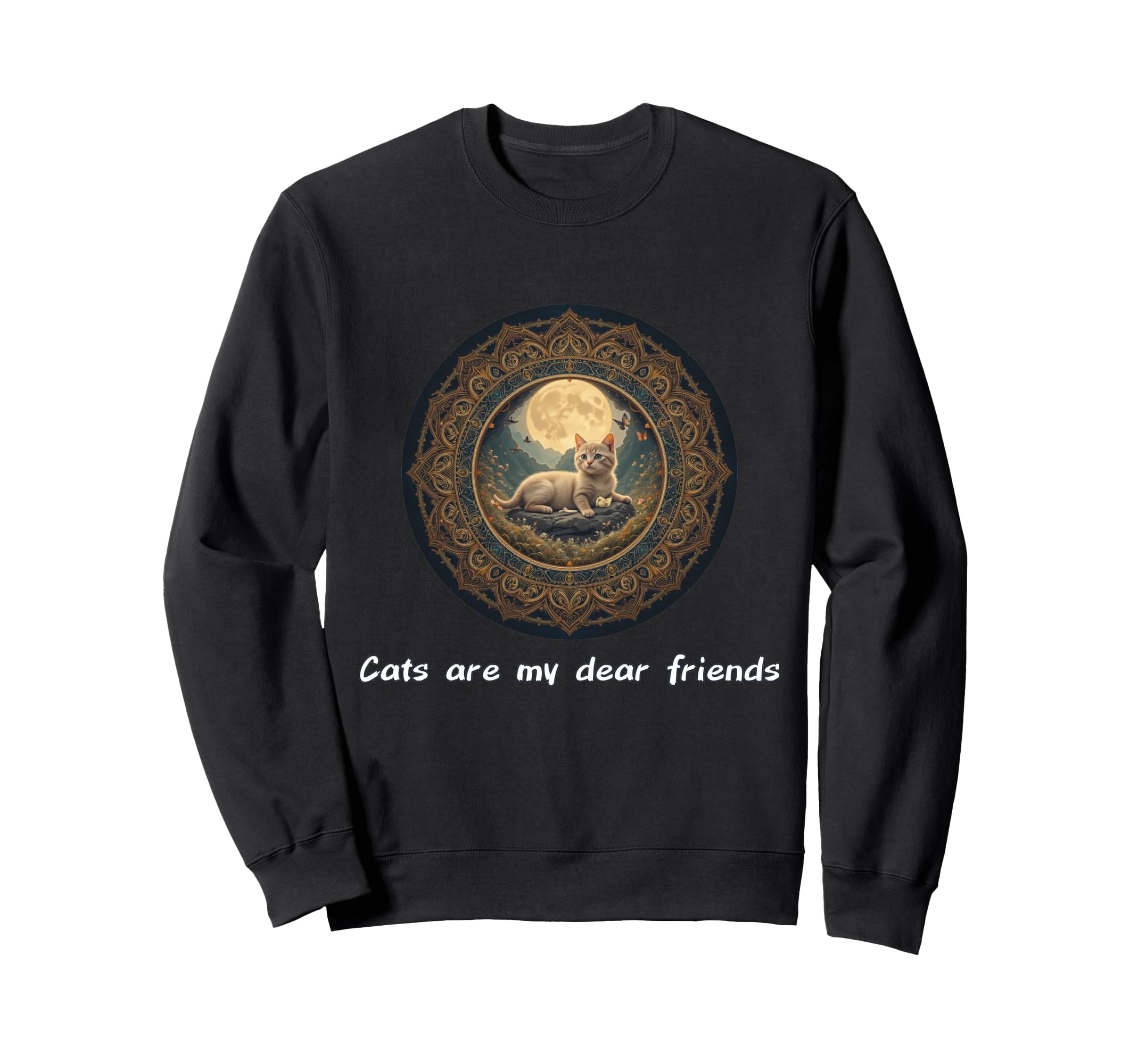 Cats Are My Best Friends Sacred Sweatshirt - Aesthetic Graphic for Adults - T-Shirt, Sweatshirt, Hoodie