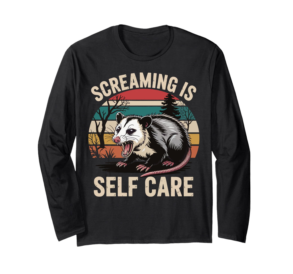 Opossum Therapeutic Screaming Stress T-Shirt - Minimalist Print Unisex - T-Shirt, Sweatshirt, Hoodie