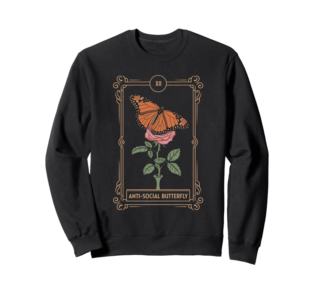 Anti Social Butterfly Tarot Sweatshirt - Graphic Print for Adults - T-Shirt, Sweatshirt, Hoodie