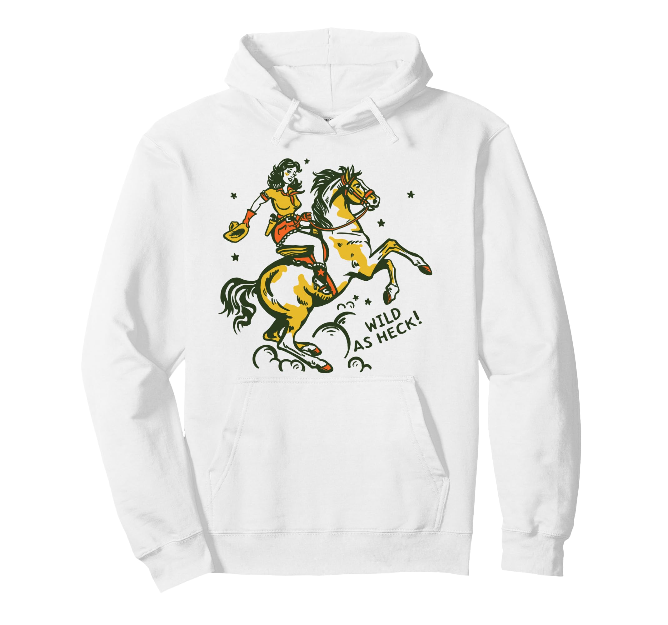 Threadless Wild As Heck Western Cowgirl Hoodie - Unique Graphic Men Women - T-Shirt, Sweatshirt, Hoodie