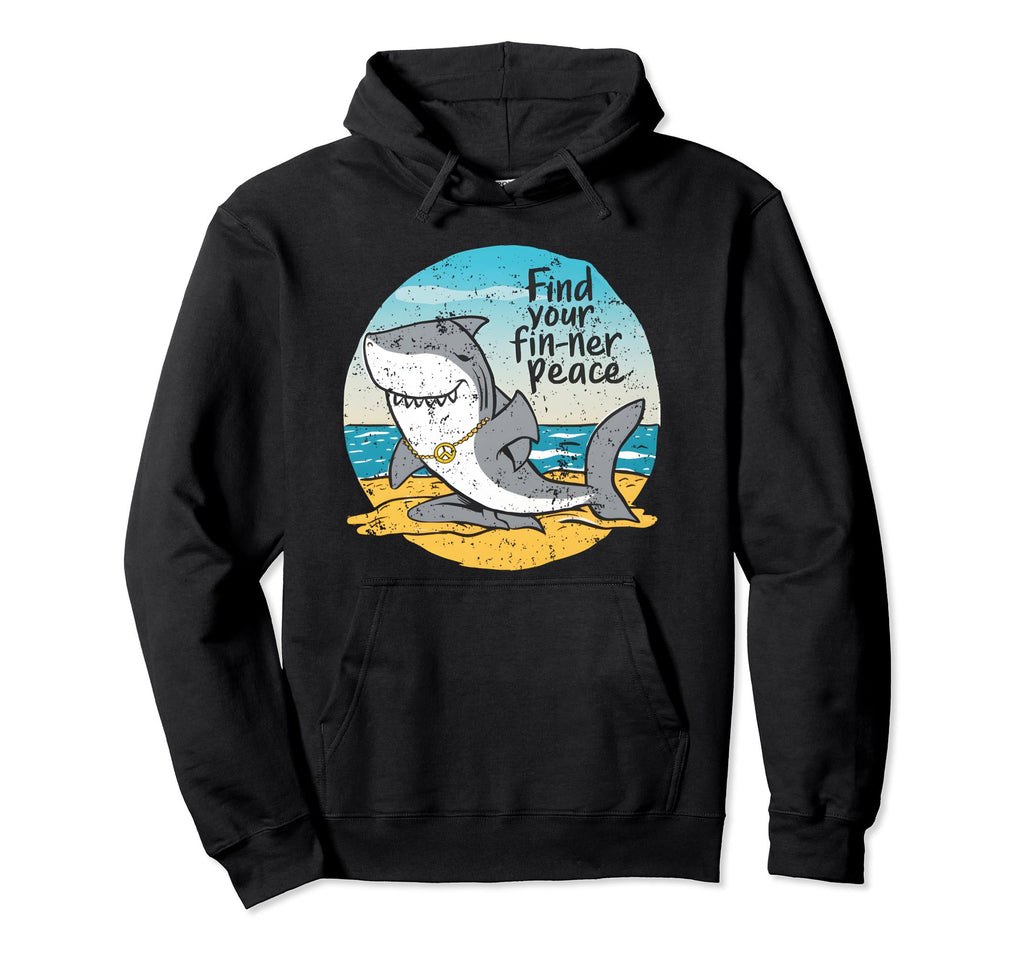 Shark Yoga Meditation Pun Mindfulness Hoodie - Trendy Graphic for Adults - T-Shirt, Sweatshirt, Hoodie