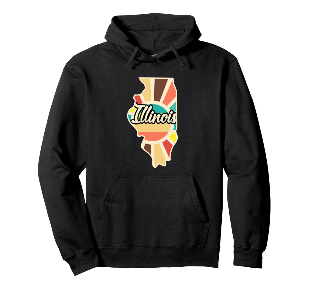 Illinois Pride State Outline Hoodie - Graphic Print for Adults - T-Shirt, Sweatshirt, Hoodie