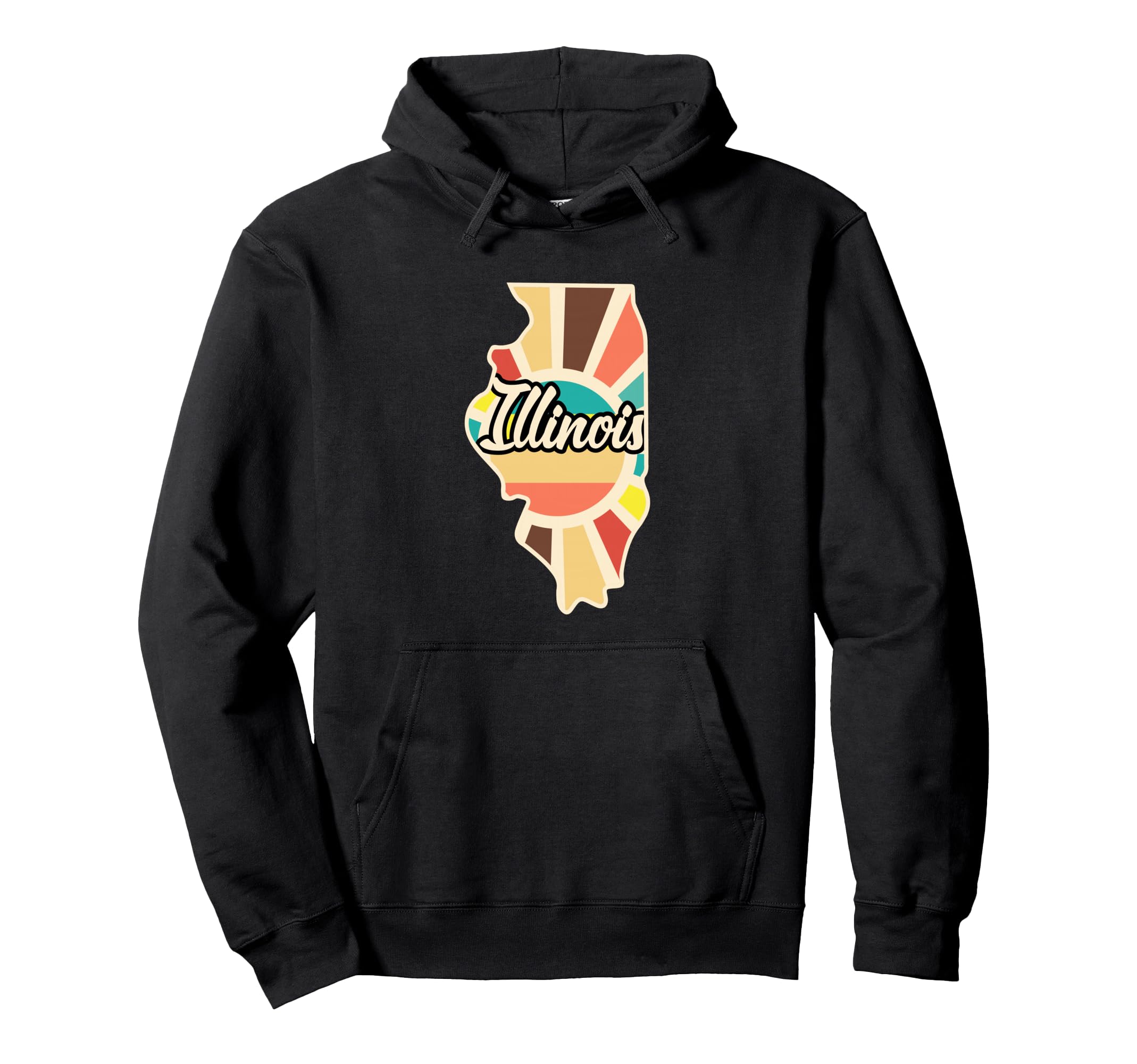 Illinois Pride State Outline Hoodie - Graphic Print for Adults - T-Shirt, Sweatshirt, Hoodie