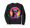 Chihuahua 80S Synthwave Sunset Sweatshirt - Graphic Print for Adults - T-Shirt, Sweatshirt, Hoodie