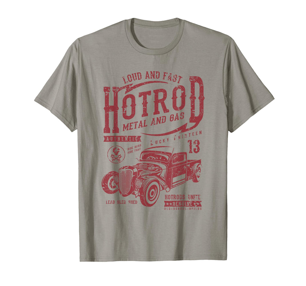 Hotrod Car Distressed T-Shirt - Novelty Apparel Unisex - T-Shirt, Sweatshirt, Hoodie